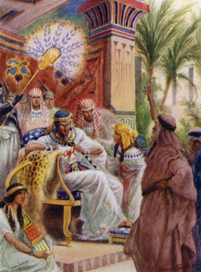 Moses und Aaron vor dem Pharao von Arthur Twidle