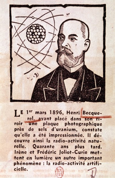 Antoine Henri Becquerel, französischer Ingenieur, Physiker, Nobelpreisträger: Porträt von Artist Unknown