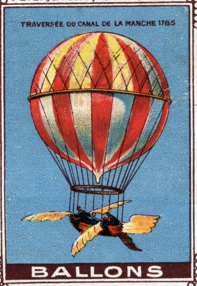 Ballon während der Überquerung des Ärmelkanals von Artist Unknown