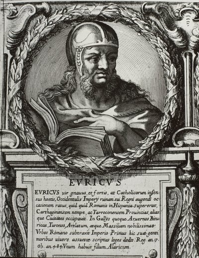 EURIC (420-484). König der Westgoten (466-484). Stich von Artist Unknown