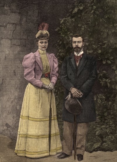 Kaiserin Alexandra Fjodorowna und Zar Nikolaus II. von Russland (1872-1918) von Artist Unknown