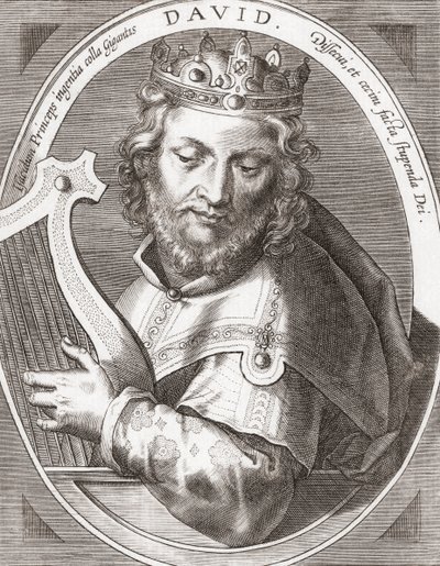 König David, König von Israel, mit seiner Harfe von Artist Unknown