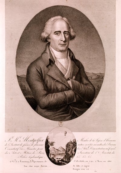 Joseph Michel Montgolfier, Luftfahrtpionier von Artist Unknown