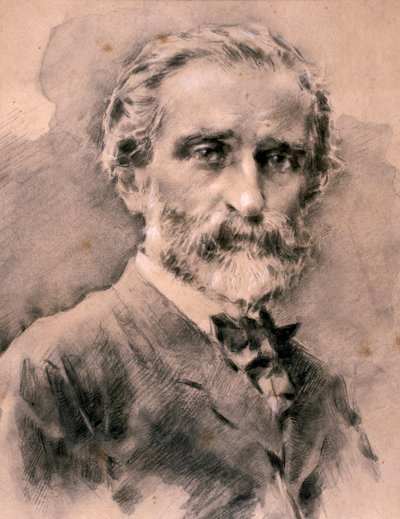 Porträt von Giuseppe Fortunino Francesco Verdi (Radierung) von Artist Unknown