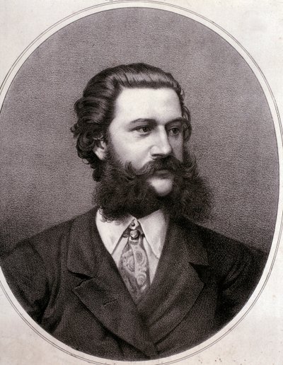 Porträt von Johann Strauss II (Radierung) von Artist Unknown