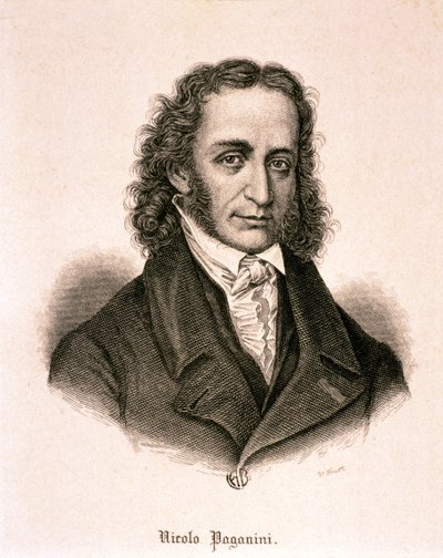 Porträt von Niccolo Paganini (Radierung) von Artist Unknown