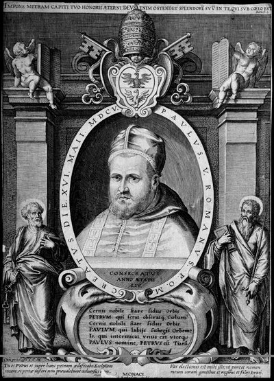 Porträt des 231. Papstes Paul V. im Jahr 1605 von Artist Unknown