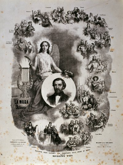 Plakat mit Szenen seiner Opern von Artist Unknown