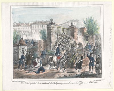 Die Lerchenfelder Linie während der Belagerung durch die k. k. Truppen im Oktober 1848 von Artist Unknown