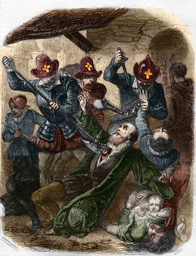 Religionskriege. Massaker von Saint Barthelemy, 24. August von Artist Unknown