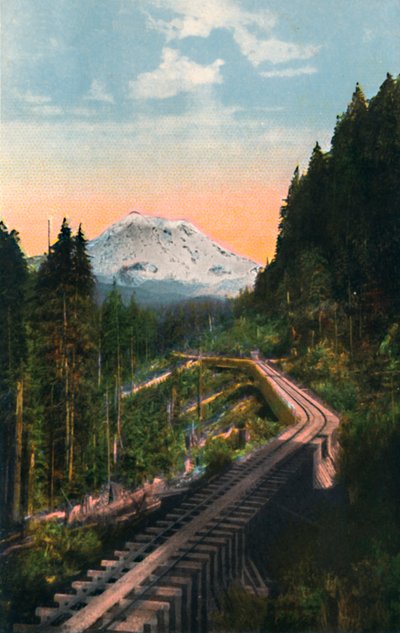 Mount Rainier von der C. M. & P. S. R. R., um 1916 von Asahel Curtis