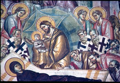 Detail der Entschlafung der Jungfrau Maria von Astrapas and Eutychios