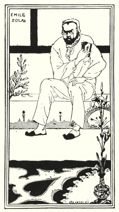 Porträt von Emile Zola (Gravur) von Aubrey (after) Beardsley