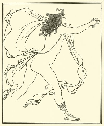 Apollo verfolgt Daphne von Aubrey Beardsley