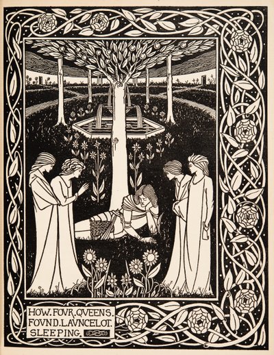 Wie vier Königinnen Launcelot schlafend fanden von Aubrey Beardsley