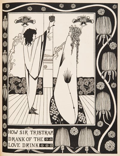 Wie Sir Tristram den Liebestrank trank von Aubrey Beardsley