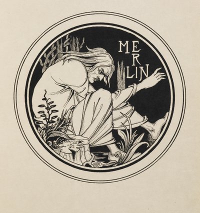 Merlin aus einem Buch mit fünfzig Zeichnungen von Aubrey Beardsley
