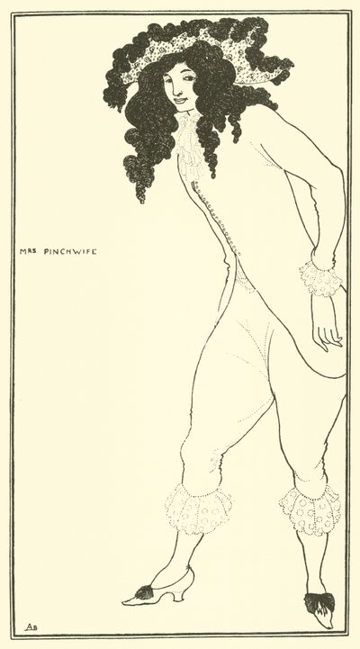 Mrs. Pinchwife von Aubrey Beardsley