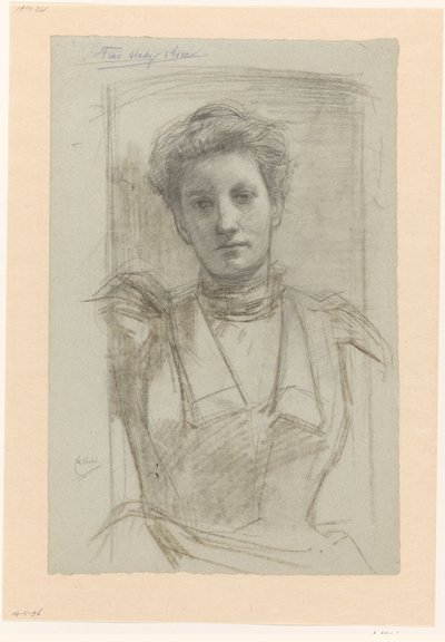 Porträt einer Frau, halbfigur von August Allebe