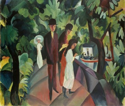 Spaziergang auf der Brücke von August Macke