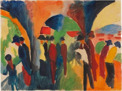 Unter den Lauben von Thun (Ein Spaziergängermotiv) von August Macke