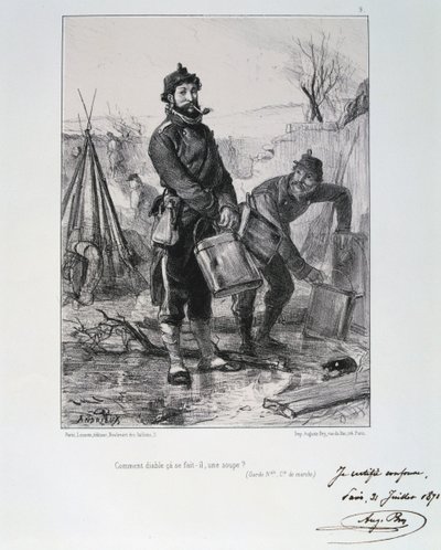 Soldaten der Garde Nationale, Belagerung von Paris, 1870-1871 von Auguste Bry