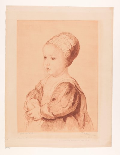 Porträt eines unbekannten Kindes von Auguste Danse (signed by artist)