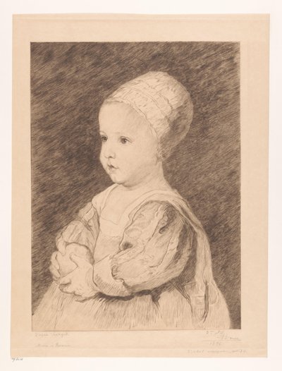 Porträt eines unbekannten Kindes von Auguste Danse (signed by artist)