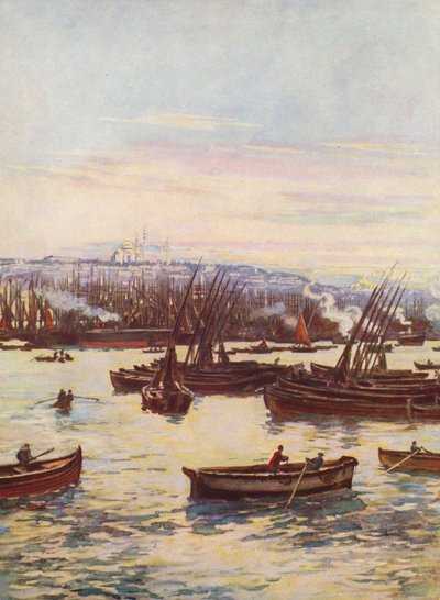 Das Goldene Horn, Türkei (Farblithografie) von Auguste Gerardin