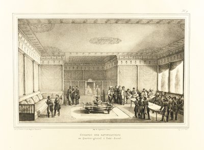 Unterzeichnung des Vertrags von Adrianopel im alten Palast von Edirne, 1834 von Auguste Joseph Desarnod
