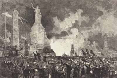 14. Juli. Beleuchtung des Place de la République, 1883 von Auguste Lepere