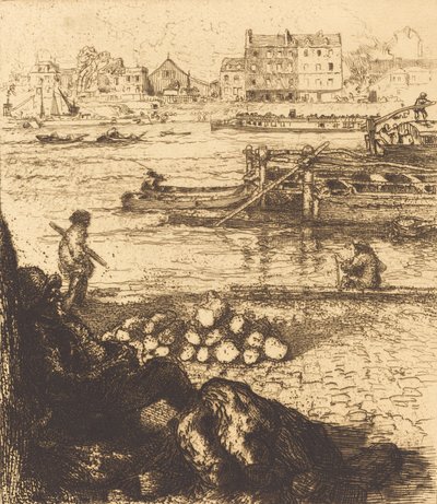 Dockarbeiter, Pier an der La Gare Le débardeur, quai de La Gare, 1894 von Auguste Lepere