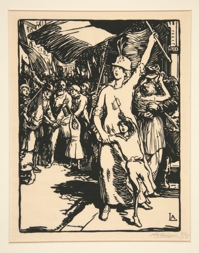 Der Krieg ist erklärt, aus La Guerre de 1914, erste Serie, Nr. 8 von Auguste Lepere