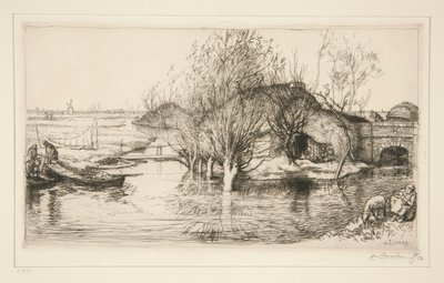 Die überflutete Hütte (Vendée) von Auguste Lepere