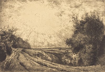 Route von La Houssoye, Crevecoeur-le-Grand von Auguste Lepere