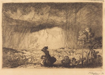 Sturm auf der Düne, Vendée von Auguste Lepere