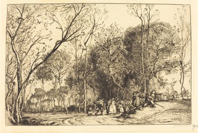 Sommer in Saint-Martin, die vergangenen Hochzeiten (Ete de la Saint-Martin, la noce qui passe) von Auguste Lepere