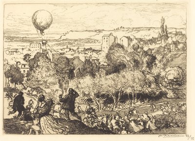 Der fallende Ballon, in Pre-Saint-Gervais von Auguste Lepere
