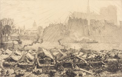 Der große Apfelmarkt Le grand marché aux pommes, 1917 von Auguste Lepere