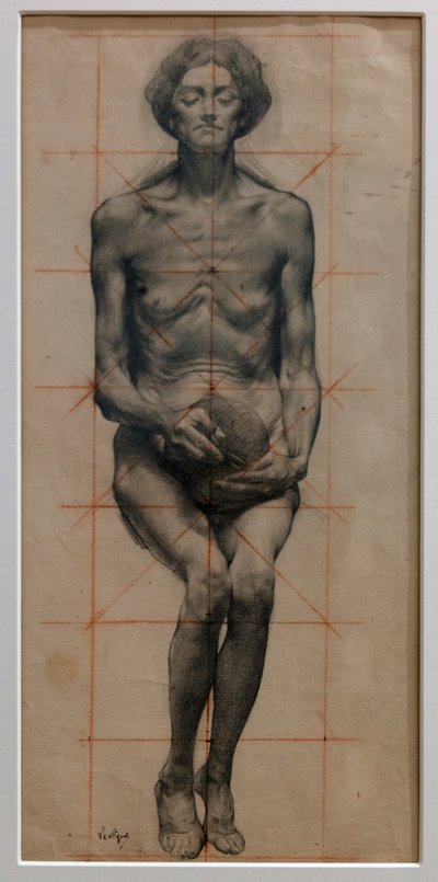 Körperstudie (Bleistift auf Papier) von Auguste Levêque