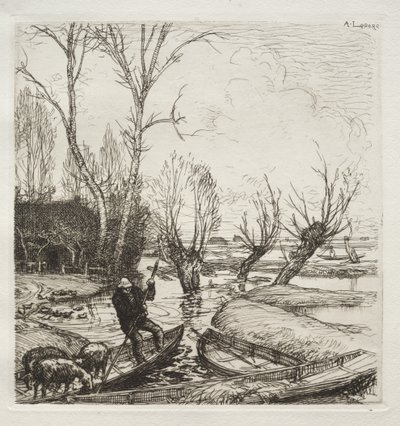 Im überschwemmten Sumpf: Die Schäferin von Auguste Louis Lepère
