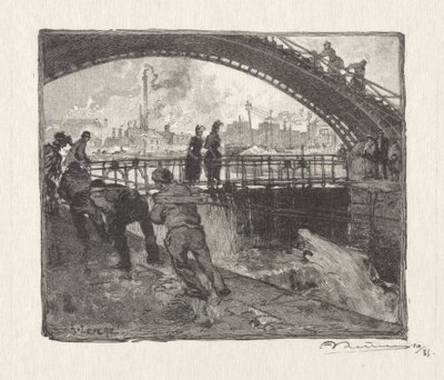 Die Schleuse des Canal St. Martin von Auguste Louis Lepère