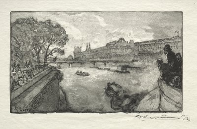 Der Louvre, gesehen von der Pont Neuf von Auguste Louis Lepère