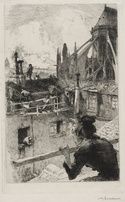 Auf den Dächern bei Notre Dame von Auguste Louis Lepère