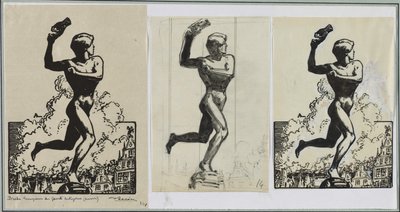 Brado, Sieger über die Riesen Antigoras, 1914 von Auguste Louis Lepère