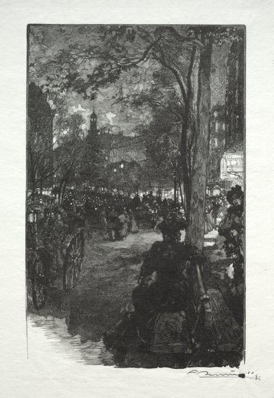 Le Boulevard Montmartre, le Soir von Auguste Louis Lepère