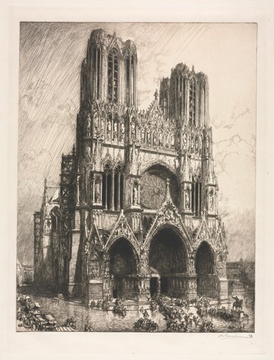 Kathedrale von Reims von Auguste Louis Lepère