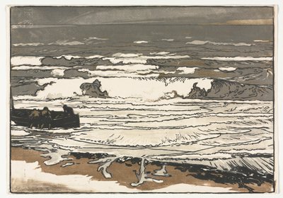 Die brechenden Wellen, Flut von September 1901 von Auguste Louis Lepère