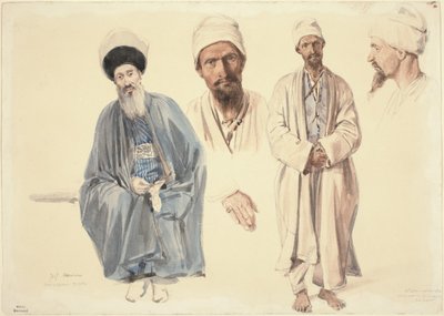 Ein älterer Jude und ein muslimischer Tatar auf der Krim von Auguste Raffet