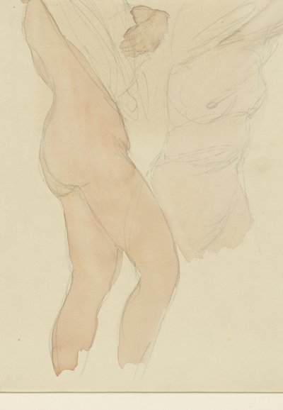 Studienblatt mit zwei Frauen, die ihr Hemd ausziehen von Auguste Rodin